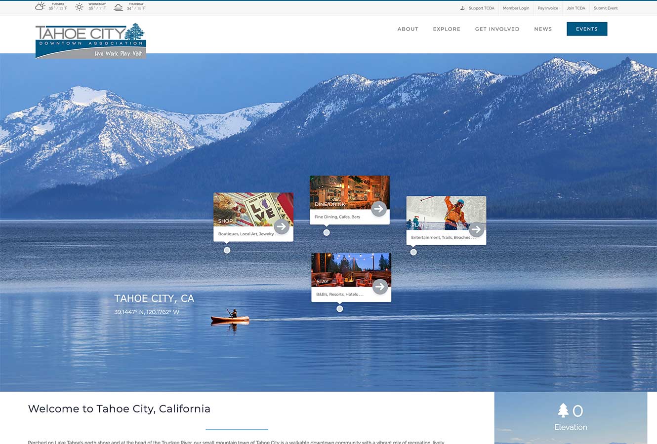 Tahoe City Downtown Association - Responsive Website Design - MSK Digital Media