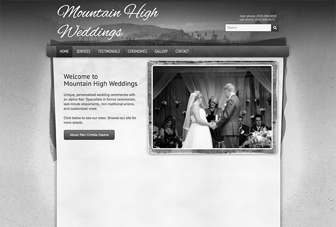 Mountain High Weddings - Responsive Website Design - MSK Digital Media